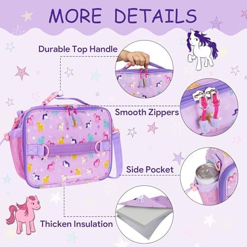INSMEER Lancheira Termica Infantil, Lancheira Para Meninas E Meninos - Tecido Durável E Resistente À