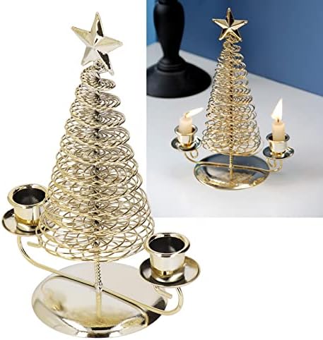 Yctze Metal Wax Candle Holder, Gold Candle Holder Decorations Double Iron Holder for Bedroom
