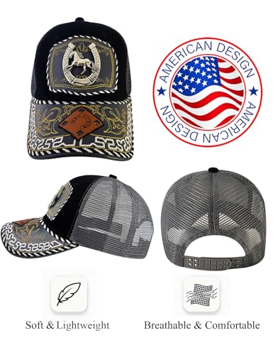 Image of TOPACC Western Trucker Hat for Men Women Cowboy Country Hat Snapback Cap