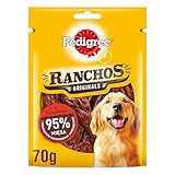 Pedigree Ranchos Original Lot de 4 friandises pour chien 4 x 70 g – Friandises douces avec bœuf, séchées en douceur, idéales pour petits et grands chiens
