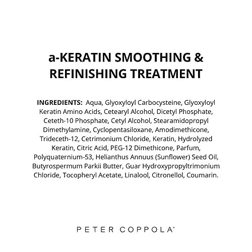 Peter Coppola A-Keratin Smoothing & Refinishing Treatment - Semi-Permanent - Improved Formula Enriched With Shea Butter - Nourishes, Repairs, Shields The Hair - Formaldehyde-Free, Aldehyde-Free (3 Ounce) #TOP3