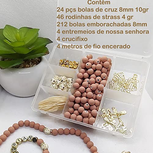 Kit Missangas P/Terço Adulto Lembrancinha Maleta com 4 terços