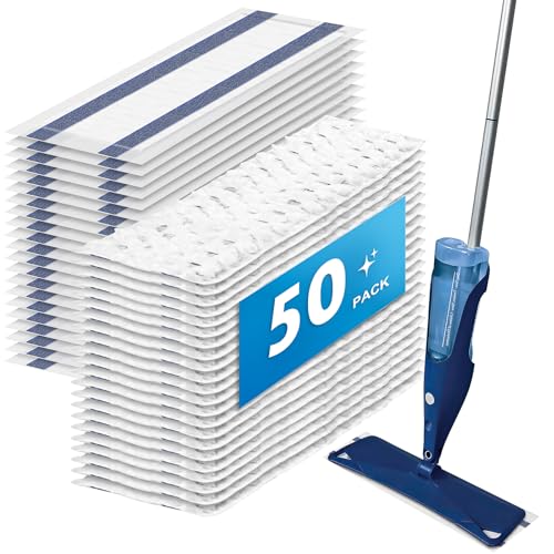 50 Pack Disposable Microfiber Cleaning Mop Pads for Bona Mop Series