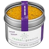 Zauber der Gewürze Baked Potato Gewürz, Gewürz-Mischung für Baked Potatoes, Ofenkartoffeln, Kartoffelwedges, Kartoffelpüree, als Topping, Top-Qualität in wiederverschließbarer Aroma-Dose, 70 g
