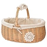 boxen weimar Typ: Lagerk？rbe Fauge Weiden Korb Rattan Ablage Korb Box Picknick Korb Obst Blumen K？Rbe und Griff und Wei？ Liner für Camping