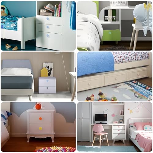 ShipeeKin 10x Bunte Schrankknöpfe Möbelknöpfe Niedlich Süß Rund Kommodenknöpfe Möbelgriffe Knäufe Türknöpfe aus Keramik für Kinderzimmer Kommode Schublden