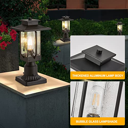 Keliden Outdoor Post Light Fixtures Anti-Rust Matte Black Post Light Outdoor Ip65 Waterproof Outdoor Post Light Lantern With Clear Glass Shade E26 Socket Post Light For Yard Lawn Garden On #TOP1