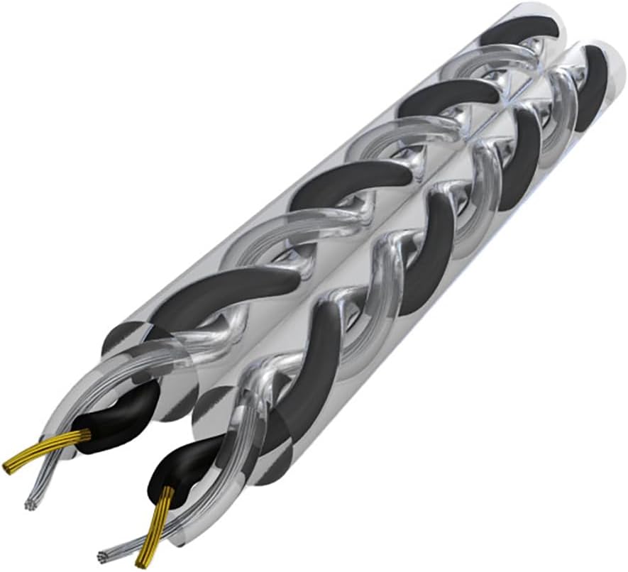 Scosche A12C4 12 Foot 2-Channel Oxygen Free Copper Twisted Car Stereo RCA Interconnect Audio Cables Black/Clear