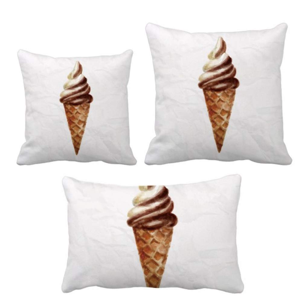 Coussin crème glacée marron chocolat ensemble insert cadeau idéal décoration sofa