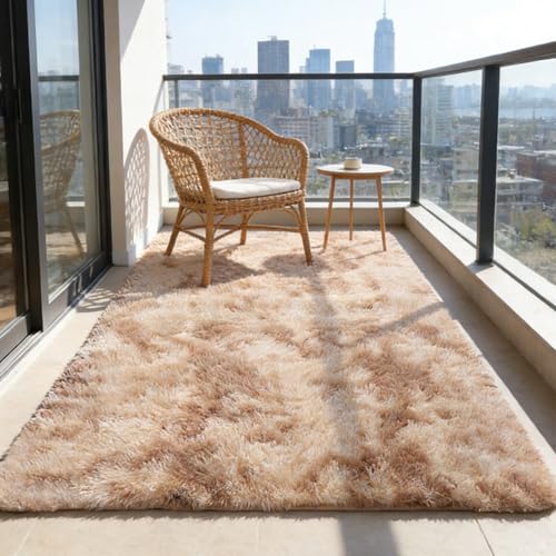 Tapis moderne de décoration grand format beige et antidérapant - 2