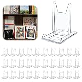 Hushee 30 Pack Acrylic Book Stand for Display Adjustable Clear Book Display Holder Easel Rack Stand for Home...