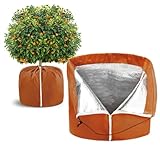 Protección contra heladas para maceta, térmica, resistente al viento, reutilizable, protección contra congelación con cremallera, para patio, balcón, jardín, árboles, arbustos, clima frío jardinero