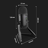 Vista 9 de FIFINE Micrófono de podcast USB para grabación en streaming, micrófono de condensador para juegos de computadora para PC Mac, salida de auriculares