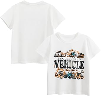 Toddler Boys DIGGER2 Graphic Tees, Cotton T-Shirts, Multiple Colors Available, Crew-Neck, Regular Fit, Short Sleeve, Classic Style, 2-7 Years