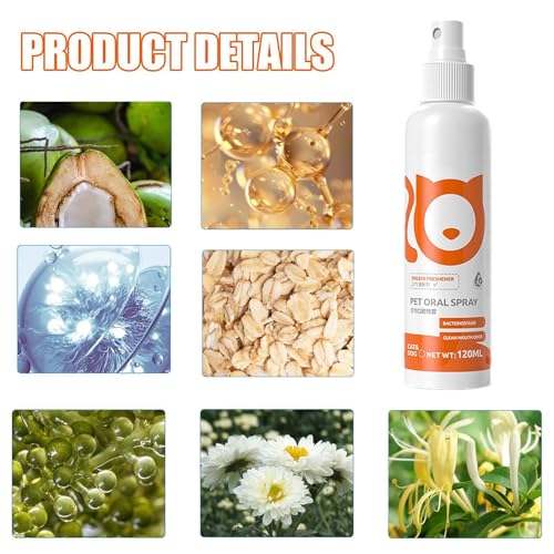Spray bucal para cães, spray respiratório para cães para mau hálito | Spray de higiene bucal para an