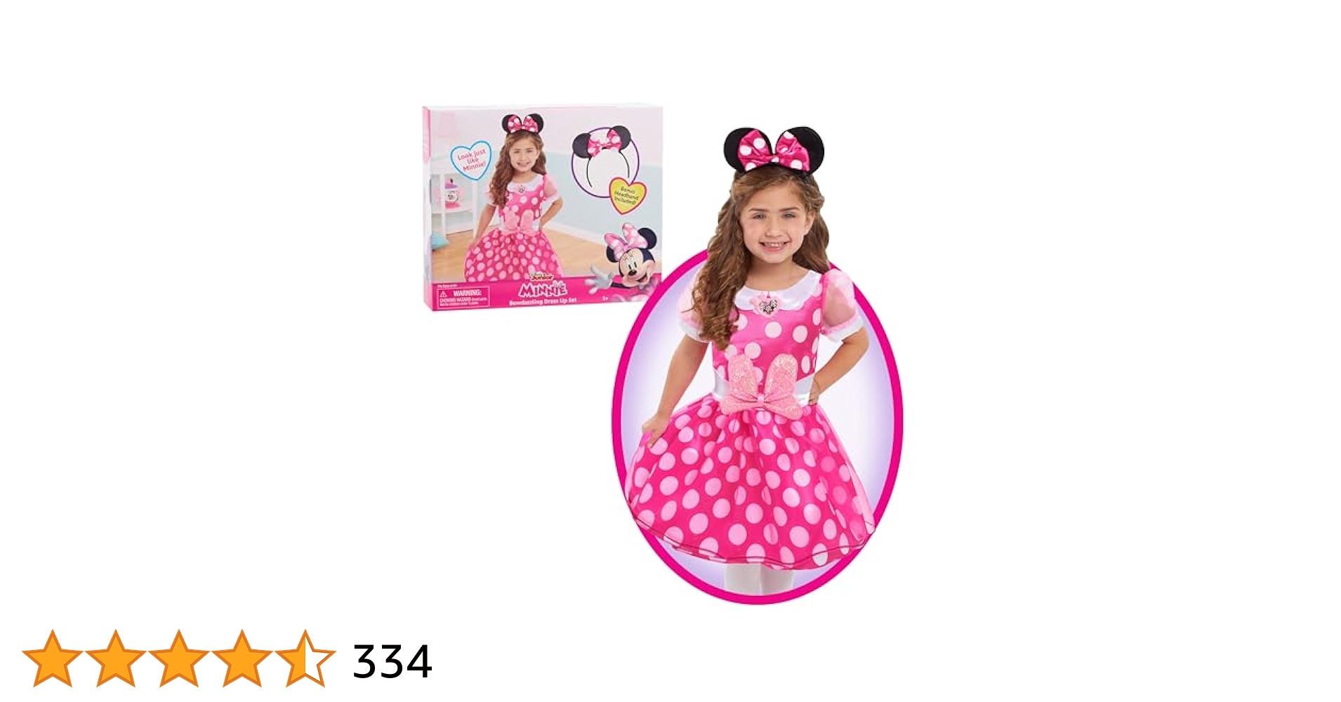 Minnie様 Toddler Girl 2-Piece Minnie Mouse Outfit Set - White/Pink
