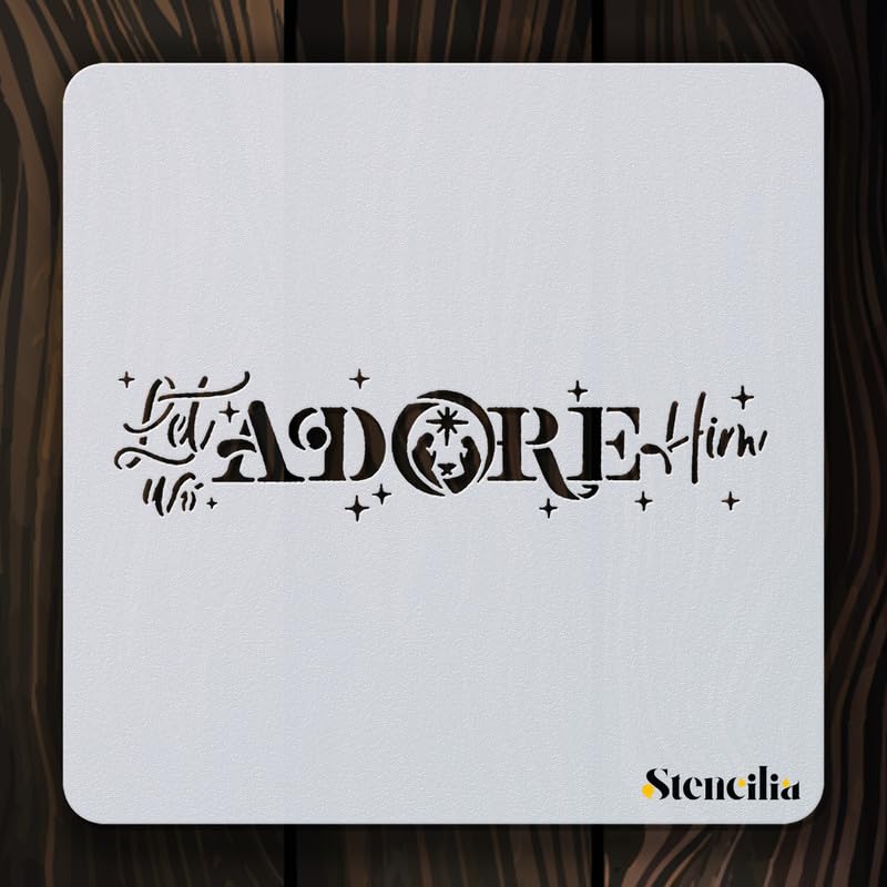 Lets get Baked Christmas Cookie Stencil Stencilia Art and Craft Stencils for Painting 6x6 inch Reusable Stencil for Painting, Fabric, Glass, Wall Painting, and Craft Painting-S-877