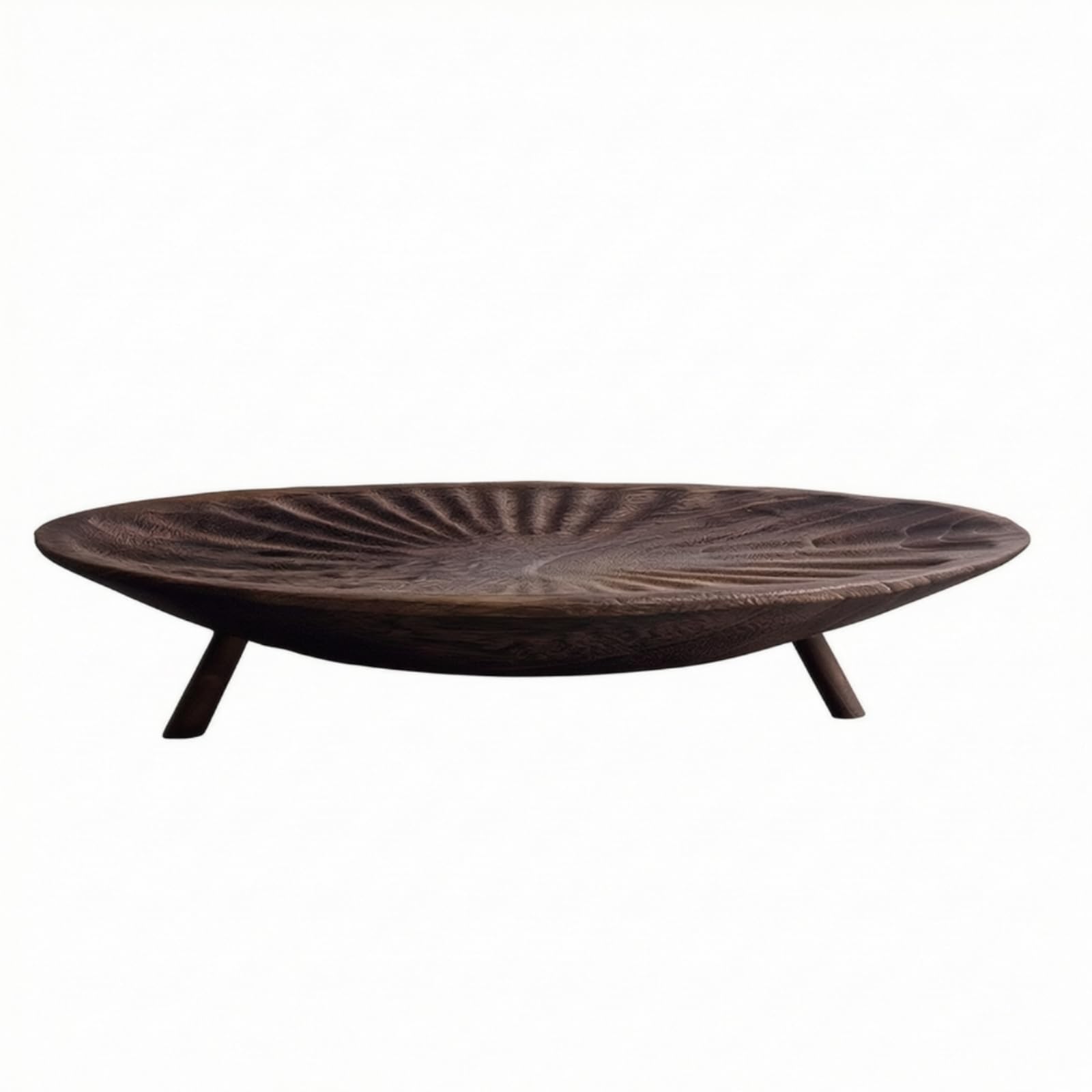 Holztablett mit Beinen Dreibeinig -Tablett Massiv Servierplatte für Kaffeetafel, Eingangsbereich,
