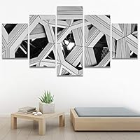 SIGNWIN 5 Panel Canvas Wall Art Architecture & Maps Closeup Cool Industrial Multicolor Patterns for Home Decorations Ready to Hang - 60