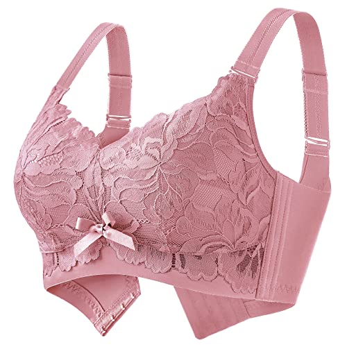 Ailivin Bras For Women Large Breasts Wirefree Lifting Lace Push Up Bra Wide Strap Supportive No Wire Minimizer Full Coverage Minimizer No Fat Back Brasieres Anchos De Espalda Baroque Rose 36Ddd 36 Ddd #TOP4