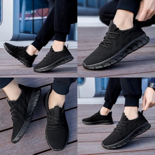 Image of Mens Walking Tennis Shoes Slip On Hiking Running Sneakers Non Slip Fitness Casual Workout Athletic Gym Lightweight Breathable Comfortable Trainers