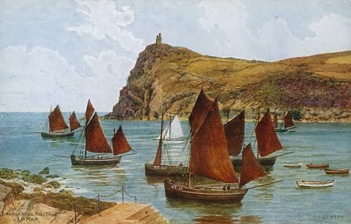 Tableau Bradda Head Port Erin souvenir de voyage affiche vintage Alfred Robert Quinton 60x90