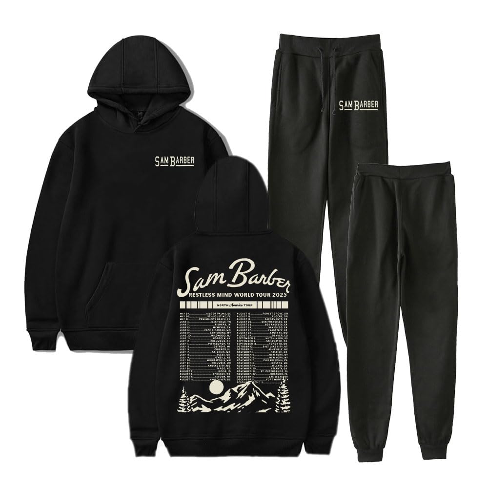 Sam Barber Restless Mind US Tour 2025 Hoodie Jogger Pants Two Piece Set Sweatshirts Sweatpants Women Mens Set