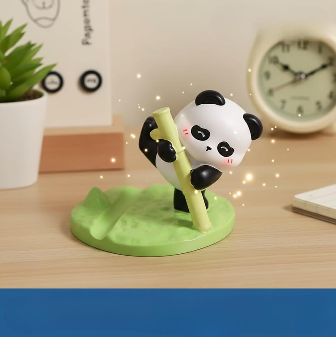 Cute Panda Mobile Phone Stand, Resin Desktop Holder for Video Watching, Reading, Home Office Decor-image-23
