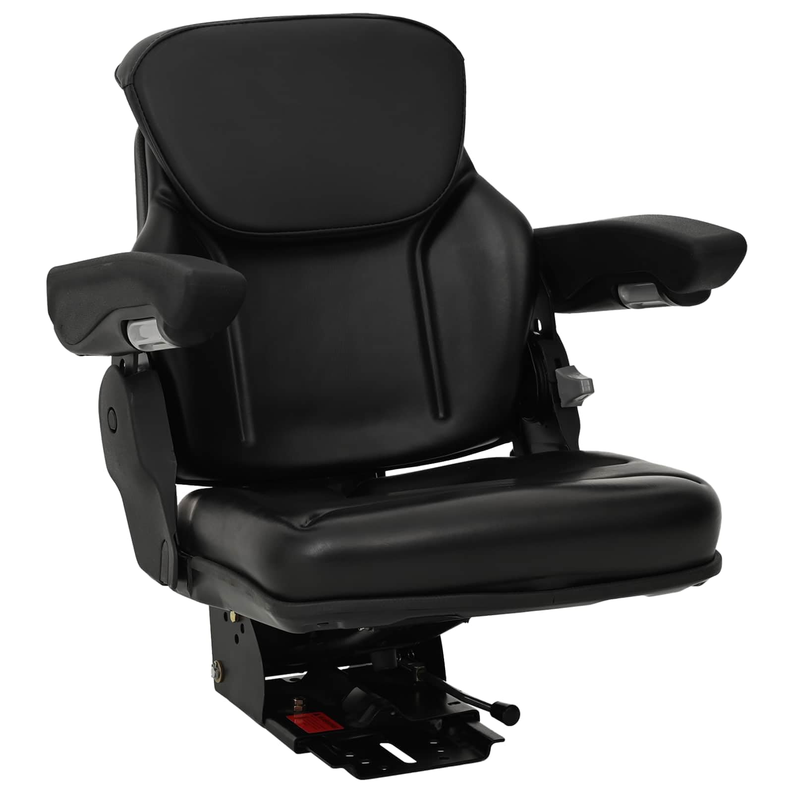 vidaXL Traktorsitz mit Federung Schwarz 60 x 58 x 72 cm Stahl und PVC, Verstellbarer Gabelstaplersitz, ergonomisches Design, E-Mark-zertifiziert, Stoßdämpfung, Komfort, langlebig