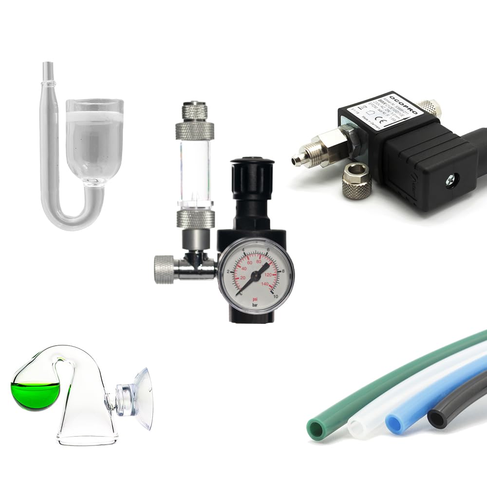 Sistema de CO2 para cilindros de CO2 (425 g/450 g), juego completo con apagado nocturno (con válvula solenoide de CO2)