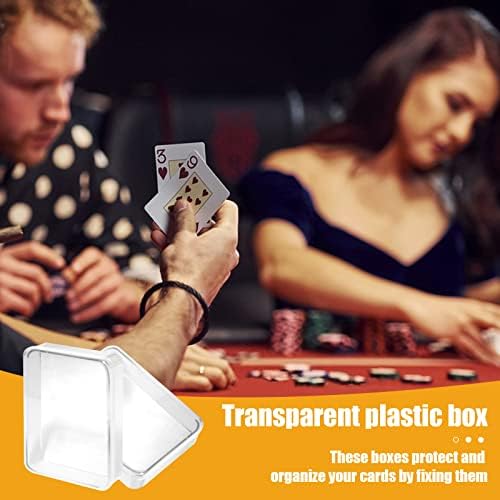 Ytesky 10 Pcs Playing Card Box 115x83x30mm Plastic Trading Card Storage Box Clear Deck Box Storage Case for Poker Gaming Cards Business Cards Sports Cards