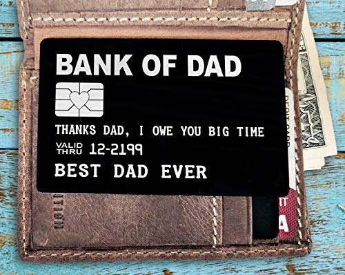 Bank of Dad Wallet Card Insert Accessories Metal Best Daddy Birthday Gifts for Men Fathers Day (Personalized)3