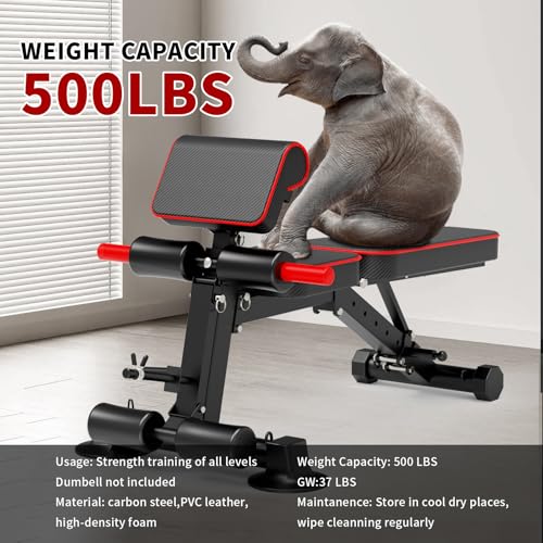 Image of Z ZHICHI Adjustable Weight Bench multi-function Workout Bench for Home Gym,Foldable Incline Decline Benches for Full Body Workout 660LBS