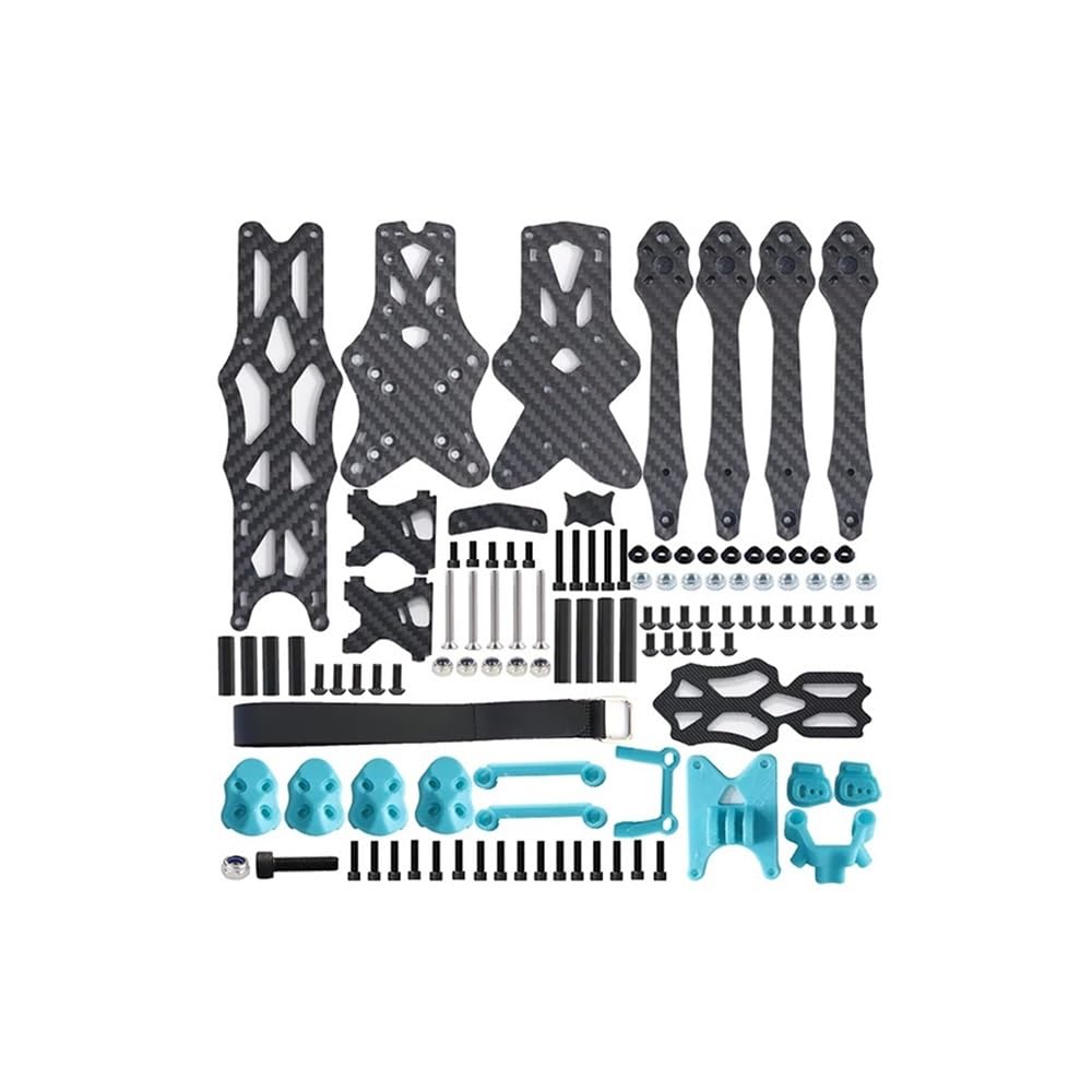 Convient for Le kit de Cadre de quadricoptère O3 Air Unit HD, Bras de 5,5 mm for APEX FPV Convient for APEX5 O3 5 Pouces KIT 225 mm Cadre en Fibre de Carbone FPV Drone(Blue O3 DC Version)