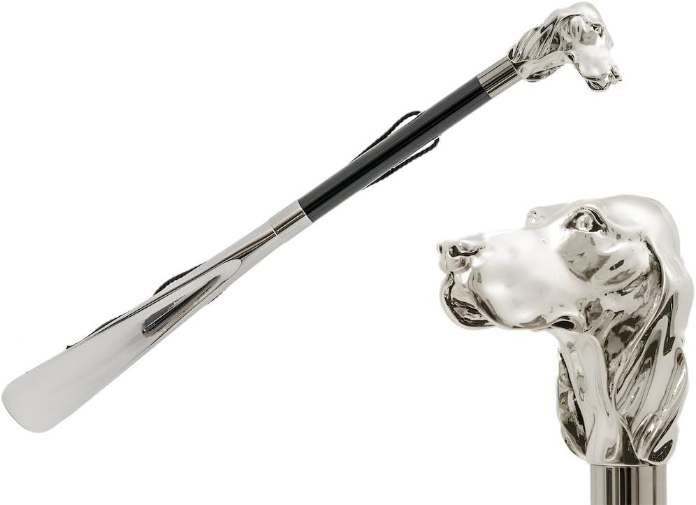 Pasotti Ombrelli Silver Dog Shoehorn W40