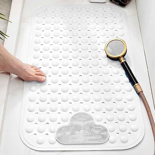 SZHTFX Shower Mat Non Slip Anti Mould with Foot Massage Area,40 x 70cm TPE Material Bathroom Mat