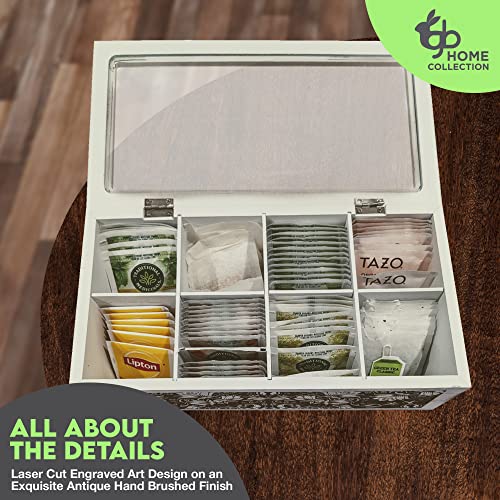 Wooden Box, Decorative Storage Box With Hinged Lid, 11"X6" Rectangular Engraved Art Keepsake And Trinkets Box , Large Jewelry Organizer, Rustic Antique Wood #TOP4