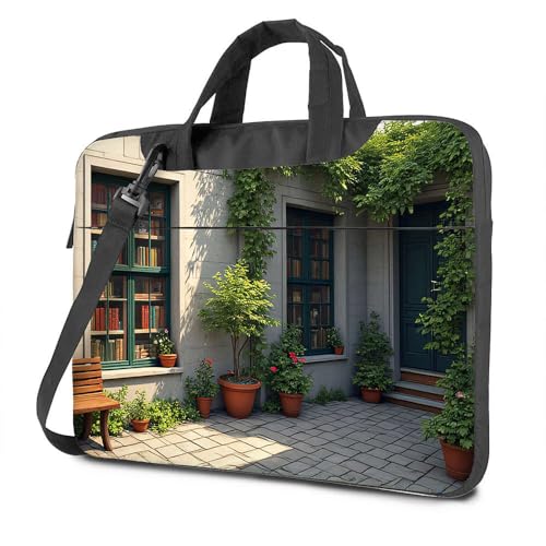 TFSW Laptop-Rucksack für Damen, gemütlicher Garten mit Büchern und Pflanzen, Laptoptasche, Computerhüllen für Laptops, Laptoptasche, farbig, 29x40cm