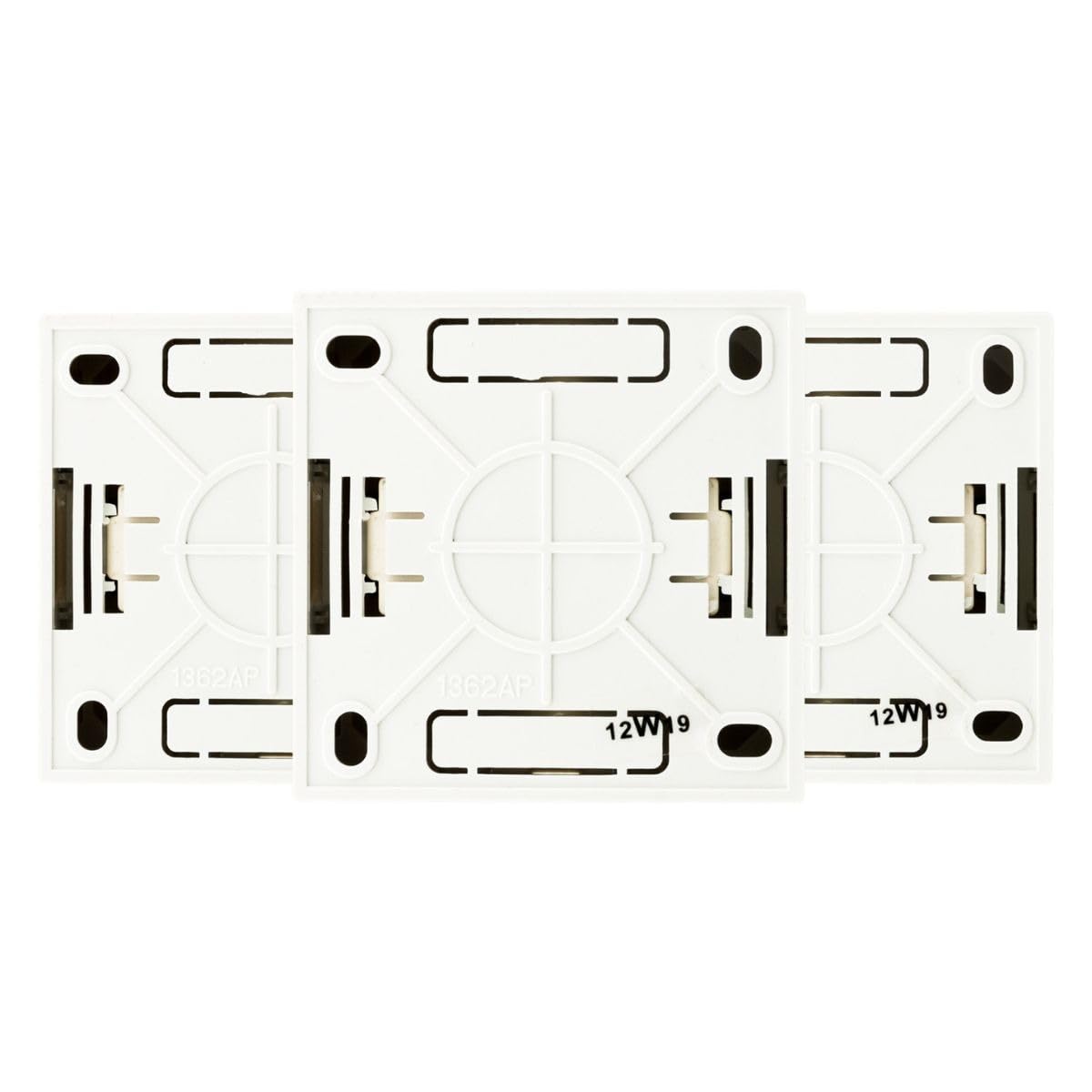 Zenitech, base Schuko 16 A, blanca, pack de 3, compatible con molduras estándar, mecanismo extraíble, instalación rápida y sencilla, montaje en superficie