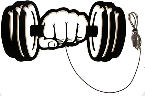 Miniatura 5 de Geek Alerts Muestro de luz LED de pared para gimnasio en casa, sala de entrenamiento, decoración de iluminación LED, obra de arte, emblema de