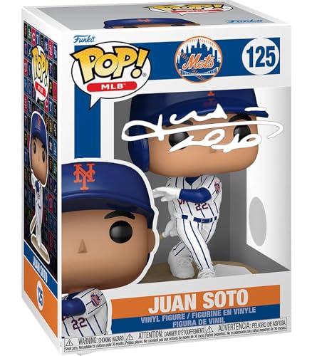 Juan Soto #125 Facsimile Signed Reprint Laser Autographed Funko POP! Baseball MLB: New York Mets Figurine with Protector Case