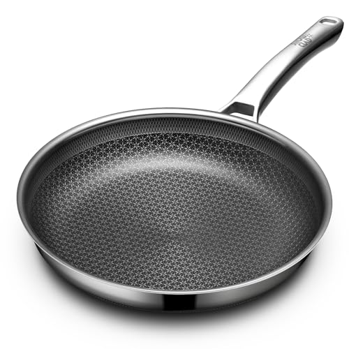 Yonida Non Stick Hybrid Frying Pan With Its Unique Snowflake Surface Texture Visible