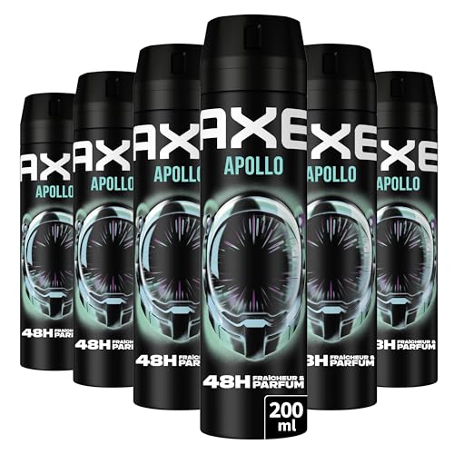 AXE - Déodorant Homme Spray - Apollo - 48h non-stop frais - Parfum sauge et bois de cèdre - lot 6x200ml