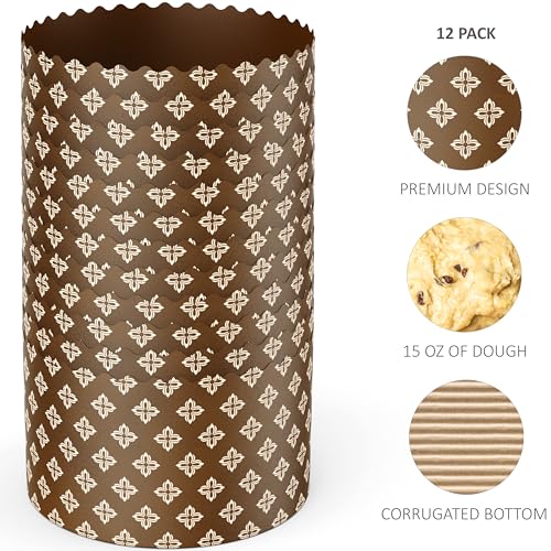 Durable Panettone Paper Mold Medium - 15 oz Disposable Panettone Pan for Cake and Bread - 5 in Panettone Molds for Baking 425 g - Easter Bread Paper Mold Paska 12 pack by Geborilma - Image 5