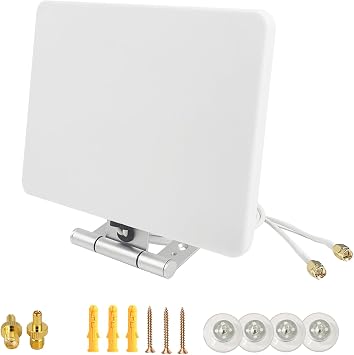 2x2 MIMO 5G 4G LTE Omni-Directional External Antenna 600-6000MHz, w/ TS9 & SMA Connectors, Compatible with Nighthawk M5 M6 MR5200, MR5100 for AT&T, T-Mobile, Sprint Cellular Networks.