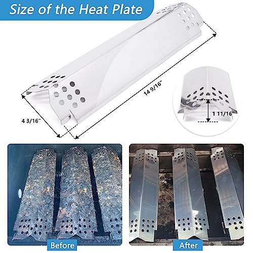 Adviace Grill Replacement Parts for Nexgrill 5 Burner 720-0888N, 720-0888, 4 Burner 720-0830H, 17 Inch Cast Iron Cooking Grates, Stainless Steel Burners Tubes, Heat Plate Shields, Electronic Ignitors. by Adviace - Image 3
