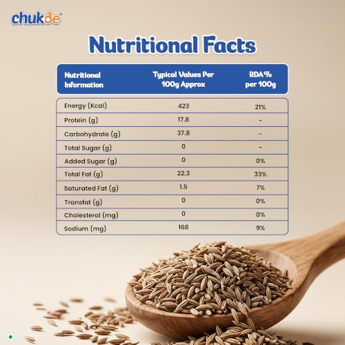 Image of Chukde Cumin Seeds (Jeera Sabut), 500g | Strong Aroma & Rich Taste | Ideal for Tadka, Seasoning, Jeera Rice & Curries | Bold & Heavier Cumin Seeds | No Artificial Color Added | Laboratory Tested
