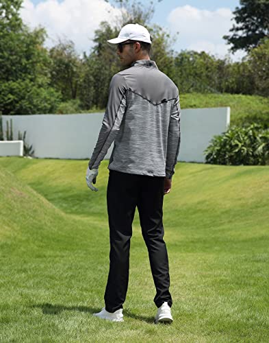 LRD Mens Quarter Zip Golf Pullover Long Sleeve Quick Dry Golf 1/4 Zip Shirt — view 6