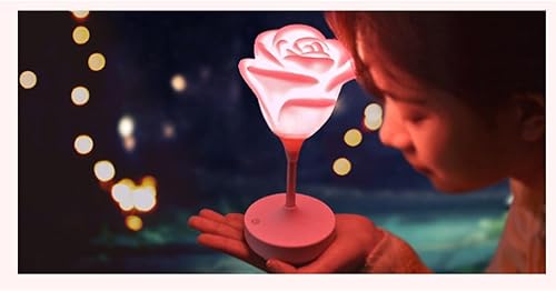 Miniatura 2 de OSALADI Lámpara de escritorio con diseño de rosas, lámpara de noche recargable, lámpara de noche táctil, lámpara que cambia de color, lámparas para