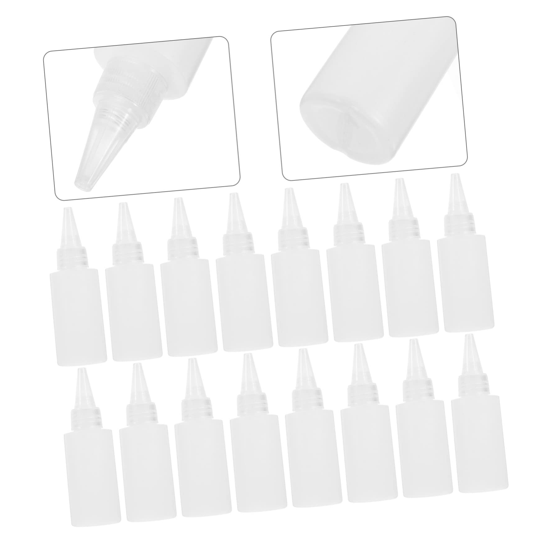 Homoyoyo Weiße Quetschflaschen 50ml mit Feiner Spitze aus Kunststoff